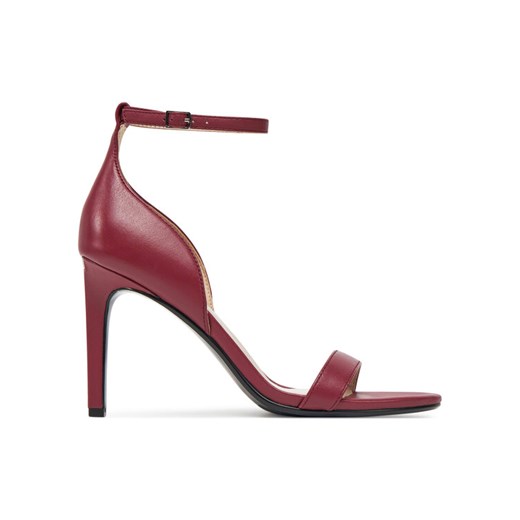 Calvin Klein Sandały Heel Sandal 90 - Lth HW0HW02337 Bordowy ze sklepu MODIVO w kategorii Sandały damskie - zdjęcie 182632231