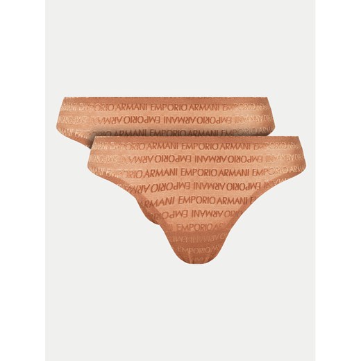 Emporio Armani Underwear Komplet 2 par stringów 163333 3F204 01656 Brązowy ze sklepu MODIVO w kategorii Majtki damskie - zdjęcie 182632260