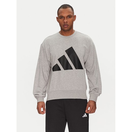 adidas Bluza Essentials Big Logo JE8952 Szary Regular Fit ze sklepu MODIVO w kategorii Bluzy męskie - zdjęcie 182632303