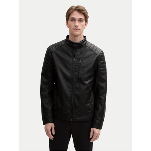 Tom Tailor Kurtka z imitacji skóry 1044100 Czarny Regular Fit ze sklepu MODIVO w kategorii Kurtki męskie - zdjęcie 182632312