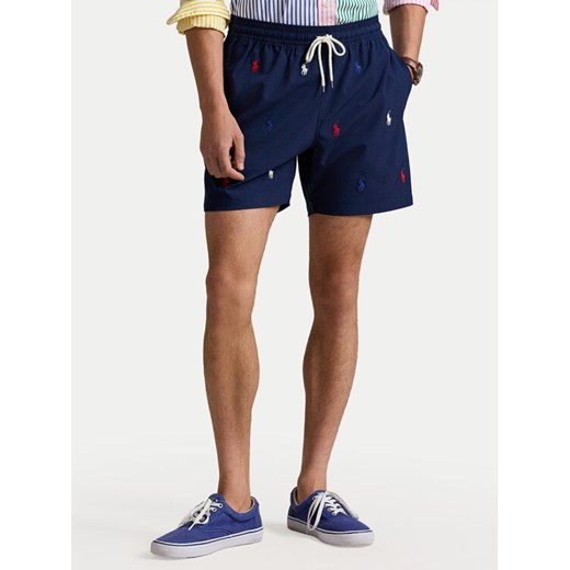 Polo Ralph Lauren Szorty materiałowe 710957786001 Granatowy Classic Fit ze sklepu MODIVO w kategorii Spodenki męskie - zdjęcie 182632350