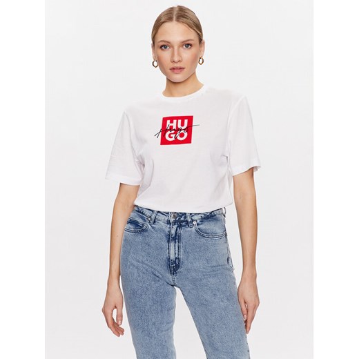 Hugo T-Shirt Dashire_3 50485373 Biały Regular Fit ze sklepu MODIVO w kategorii Bluzki damskie - zdjęcie 182632353