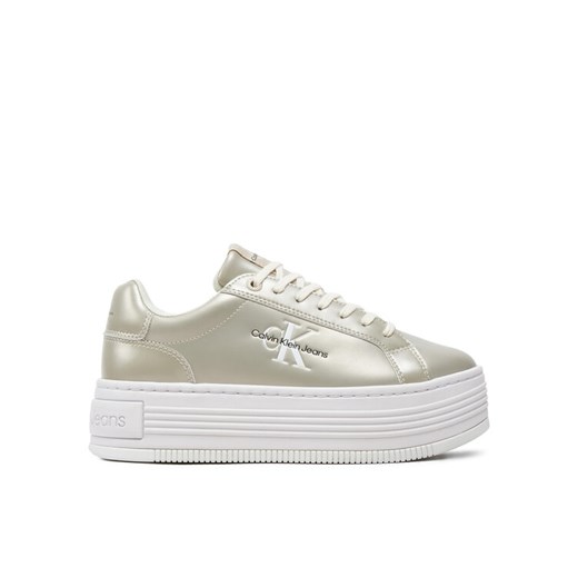 Calvin Klein Jeans Sneakersy Bold Platf Low Lace Lth Ml Mtl YW0YW01464 Écru 41 MODIVO