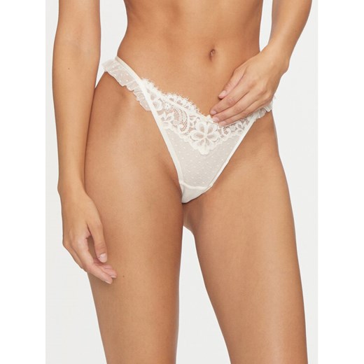 Hunkemöller Stringi Harmony 205405 Biały ze sklepu MODIVO w kategorii Majtki damskie - zdjęcie 182632544