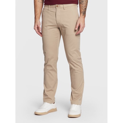 Tommy Hilfiger Chinosy Core Denton MW0MW28884 Beżowy Straight Fit ze sklepu MODIVO w kategorii Spodnie męskie - zdjęcie 182632652