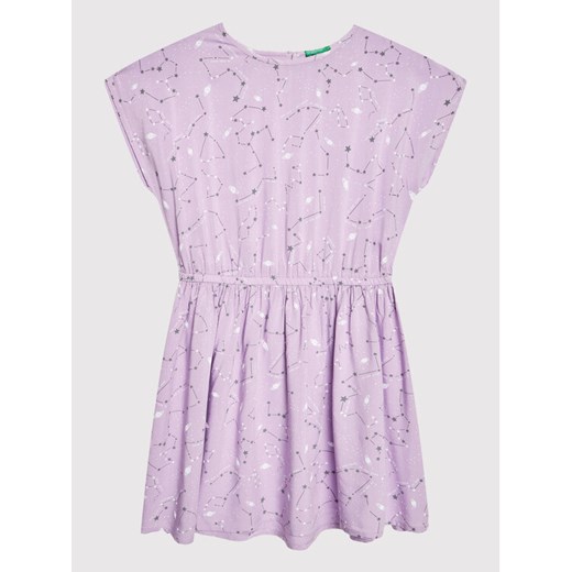 United Colors Of Benetton Sukienka letnia 49RUCV009 Fioletowy Regular Fit ze sklepu MODIVO w kategorii Sukienki dziewczęce - zdjęcie 182632664