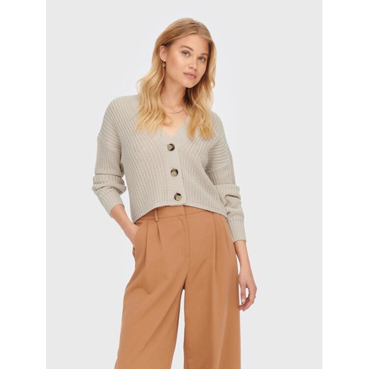ONLY Kardigan Carol 15211521 Beżowy Relaxed Fit ze sklepu MODIVO w kategorii Swetry damskie - zdjęcie 182632673
