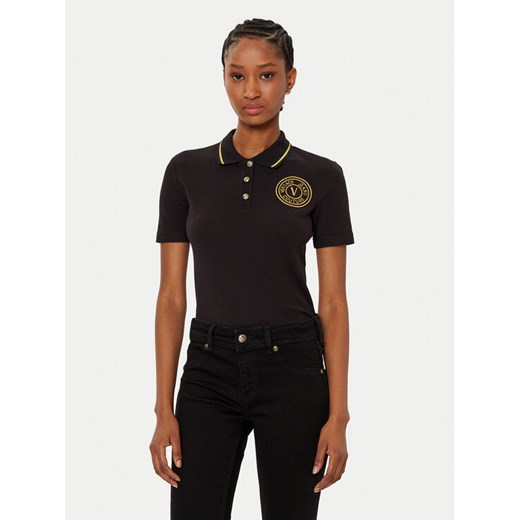 Versace Jeans Couture Polo 78HAGT00 Czarny Regular Fit ze sklepu MODIVO w kategorii Bluzki damskie - zdjęcie 182632722