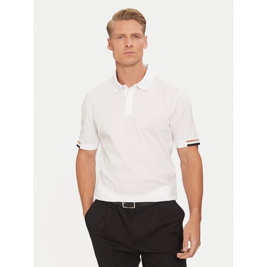 Boss Polo Parlay 147 50467113 Biały Regular Fit ze sklepu MODIVO w kategorii T-shirty męskie - zdjęcie 182632781