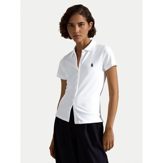 Polo Ralph Lauren Koszula 211939272002 Biały Slim Fit ze sklepu MODIVO w kategorii Koszule damskie - zdjęcie 182632911