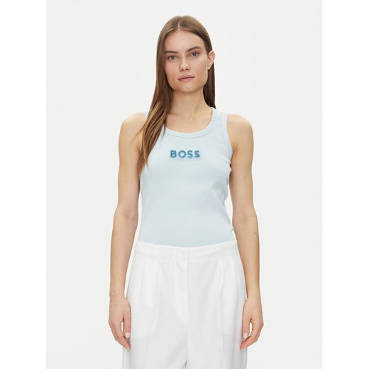 BOSS Top C-Ematite 50536985 Błękitny Slim Fit ze sklepu MODIVO w kategorii Bluzki damskie - zdjęcie 182632993