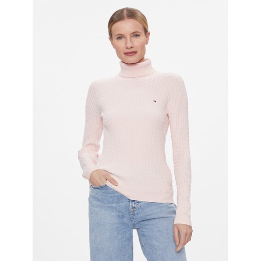 Tommy Hilfiger Golf WW0WW40678 Różowy Slim Fit ze sklepu MODIVO w kategorii Swetry damskie - zdjęcie 182633072