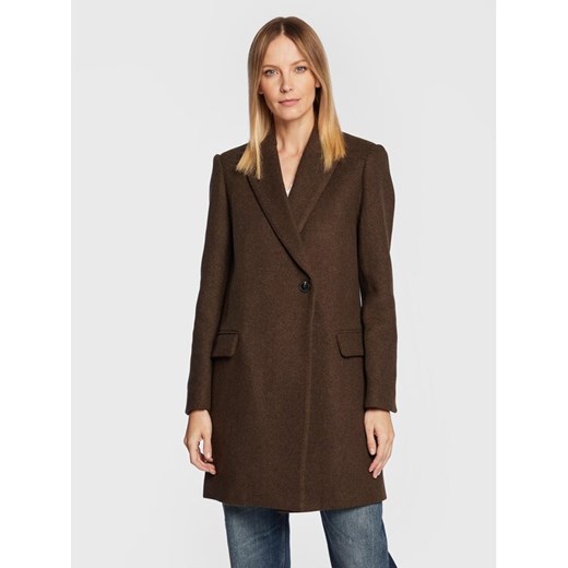 Zadig&Voltaire Płaszcz wełniany Marco WWCO00186 Brązowy Regular Fit ze sklepu MODIVO w kategorii Płaszcze damskie - zdjęcie 182633353