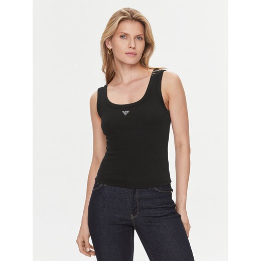 Guess Top W3YP68 KA0H1 Czarny Regular Fit ze sklepu MODIVO w kategorii Bluzki damskie - zdjęcie 182633391