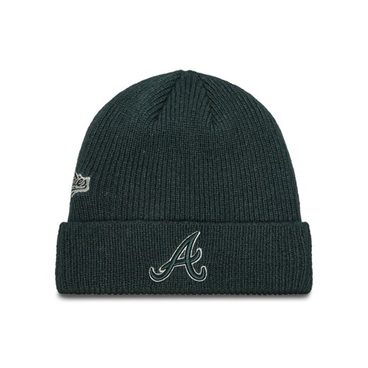 New Era Czapka Atlanta Braves World Series Patch Cuff Knit Beanie 60580730 Zielony ze sklepu MODIVO w kategorii Czapki zimowe damskie - zdjęcie 182633511