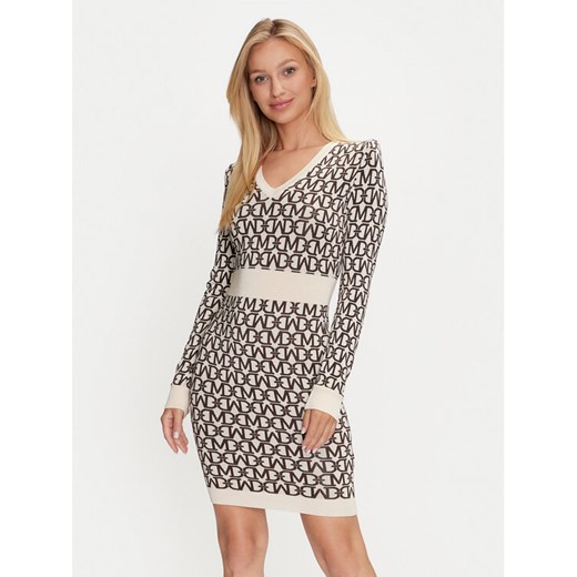 Marciano Guess Sukienka dzianinowa 4YGK74 5036Z Beżowy Regular Fit ze sklepu MODIVO w kategorii Sukienki - zdjęcie 182633573