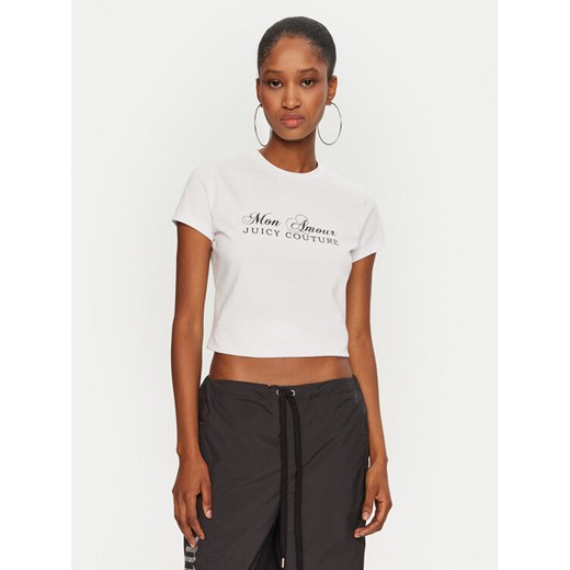 Juicy Couture T-Shirt Mon Amour JCSCT224407 Biały Slim Fit ze sklepu MODIVO w kategorii Bluzki damskie - zdjęcie 182633594