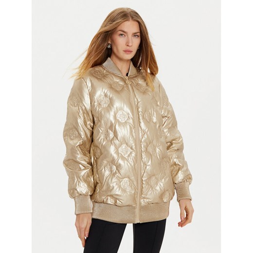 Guess Kurtka z imitacji skóry Marianne W4BL60 WGB20 Złoty Regular Fit ze sklepu MODIVO w kategorii Kurtki damskie - zdjęcie 182633722