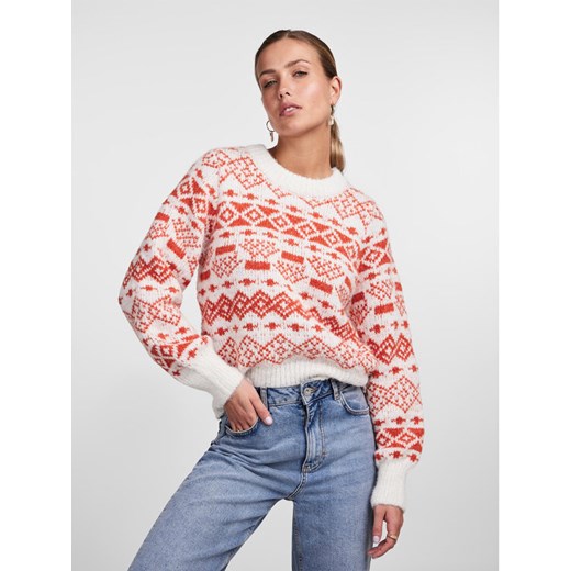 Pieces Sweter 17142261 Czerwony Regular Fit ze sklepu MODIVO w kategorii Swetry damskie - zdjęcie 182633771