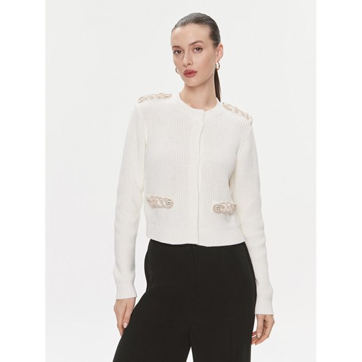 TWINSET Kardigan 241TP3111 Écru Regular Fit ze sklepu MODIVO w kategorii Swetry damskie - zdjęcie 182633862