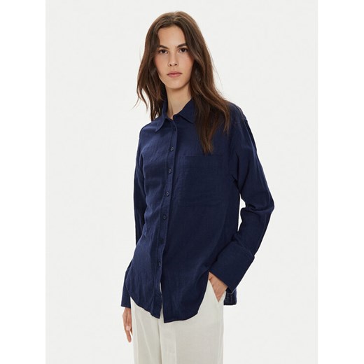 Gina Tricot Koszula 22624 Granatowy Loose Fit ze sklepu MODIVO w kategorii Koszule damskie - zdjęcie 182633873