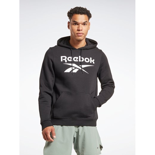 Reebok Bluza Identity Stacked Logo H54802 Czarny Regular Fit ze sklepu MODIVO w kategorii Bluzy męskie - zdjęcie 182633914