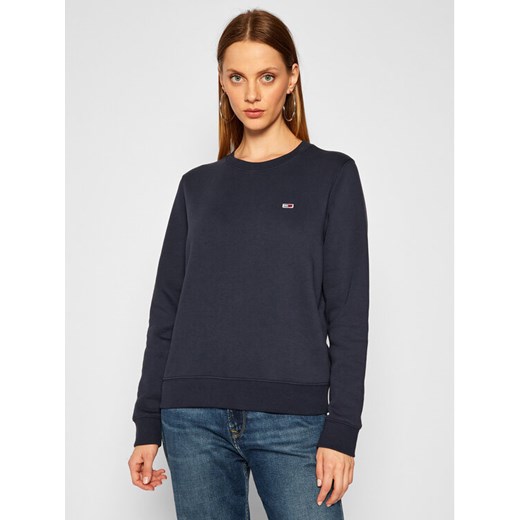 Tommy Jeans Bluza Fleece DW0DW09227 Granatowy Regular Fit ze sklepu MODIVO w kategorii Bluzy damskie - zdjęcie 182633934