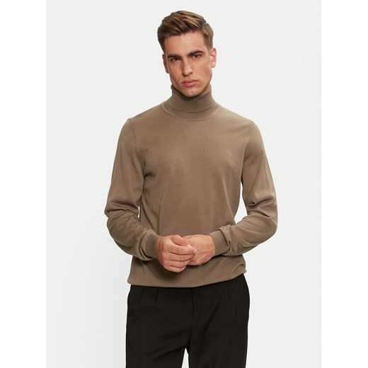 BOSS Golf Musso-P 50468262 Brązowy Slim Fit ze sklepu MODIVO w kategorii Swetry męskie - zdjęcie 182634033