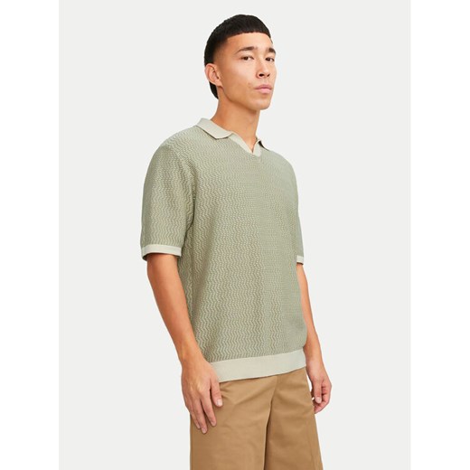 Jack&Jones Polo Jormykonos 12255950 Zielony Regular Fit ze sklepu MODIVO w kategorii T-shirty męskie - zdjęcie 182634054
