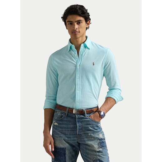 Polo Ralph Lauren Koszula 710932545009 Turkusowy Slim Fit ze sklepu MODIVO w kategorii Koszule męskie - zdjęcie 182634110