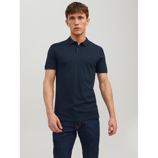 Jack&Jones Polo Basic 12136516 Granatowy Slim Fit ze sklepu MODIVO w kategorii T-shirty męskie - zdjęcie 182634281