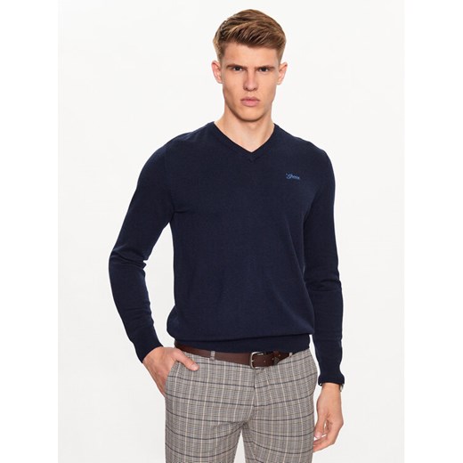 Guess Sweter Valentine M3YR01 Z3052 Niebieski Regular Fit ze sklepu MODIVO w kategorii Swetry męskie - zdjęcie 182634320
