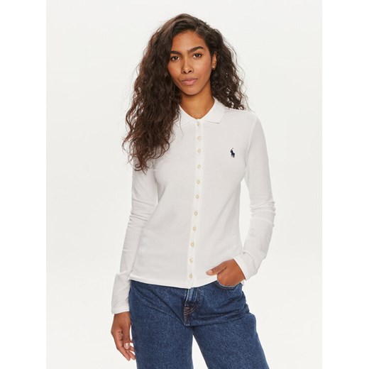 Polo Ralph Lauren Koszula 211941176004 Biały Slim Fit ze sklepu MODIVO w kategorii Koszule damskie - zdjęcie 182634401