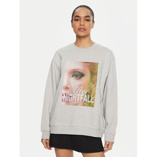 HUGO Bluza Classic 50534260 Szary Oversize ze sklepu MODIVO w kategorii Bluzy damskie - zdjęcie 182634492