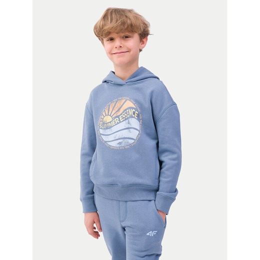 4F Bluza 4FJWSS24TSWSM0935 Niebieski Regular Fit ze sklepu MODIVO w kategorii Bluzy chłopięce - zdjęcie 182634573