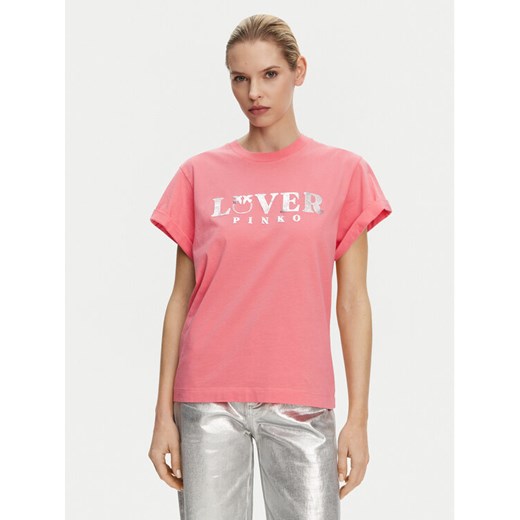 PINKO T-Shirt 104605 A2D1 N55 Różowy Regular Fit ze sklepu MODIVO w kategorii Bluzki damskie - zdjęcie 182634650