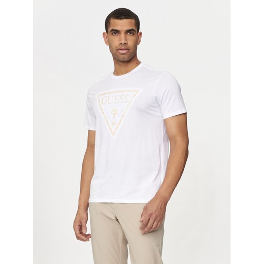 Guess T-Shirt M4YI86 K9RM1 Biały Slim Fit ze sklepu MODIVO w kategorii T-shirty męskie - zdjęcie 182634751