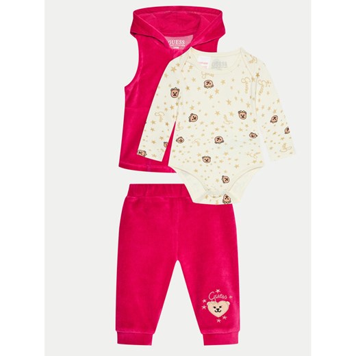 Guess Komplet dziecięcy S4BG05 KAVN4 Czerwony Regular Fit ze sklepu MODIVO w kategorii Komplety niemowlęce - zdjęcie 182634761