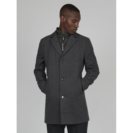 Matinique Płaszcz wełniany 30206267 Szary Regular Fit ze sklepu MODIVO w kategorii Płaszcze męskie - zdjęcie 182634911
