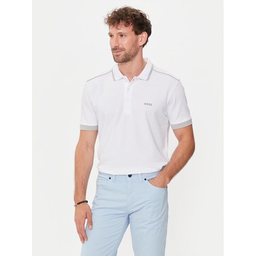 Boss Polo Paddy 1 50512995 Biały Regular Fit ze sklepu MODIVO w kategorii T-shirty męskie - zdjęcie 182634941