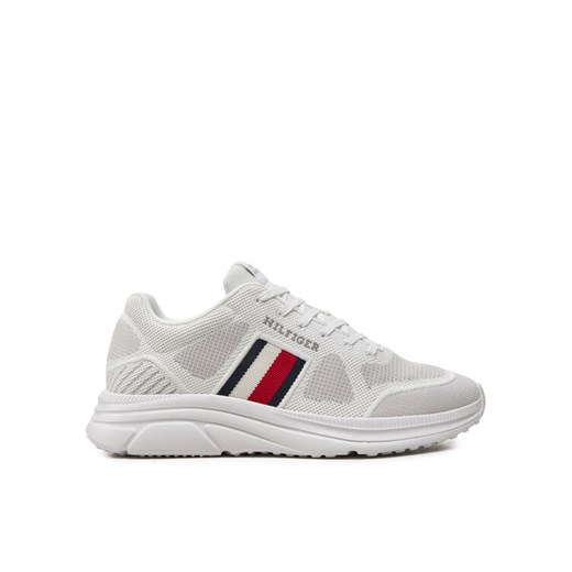 Tommy Hilfiger Sneakersy Modern Runner Knit Evo Ess FM0FM05245 Biały ze sklepu MODIVO w kategorii Buty sportowe męskie - zdjęcie 182635044