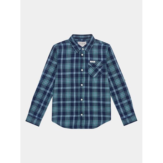 Guess Koszula L3YH00 D52G1 Granatowy Regular Fit ze sklepu MODIVO w kategorii Koszule chłopięce - zdjęcie 182635060