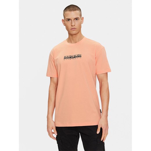 Napapijri T-Shirt NP0A4H8S Różowy Regular Fit ze sklepu MODIVO w kategorii T-shirty męskie - zdjęcie 182635122