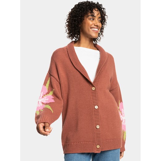 Roxy Kardigan Hand On Heart Swtr ERJSW03584 Pomarańczowy Regular Fit ze sklepu MODIVO w kategorii Swetry damskie - zdjęcie 182635190