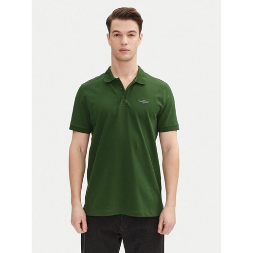 Aeronautica Militare Polo 251PO1843P191 Zielony Regular Fit ze sklepu MODIVO w kategorii T-shirty męskie - zdjęcie 182635221