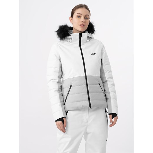 4F Kurtka narciarska 4FAW23TTJAF337 Szary Slim Fit ze sklepu MODIVO w kategorii Kurtki damskie - zdjęcie 182635224