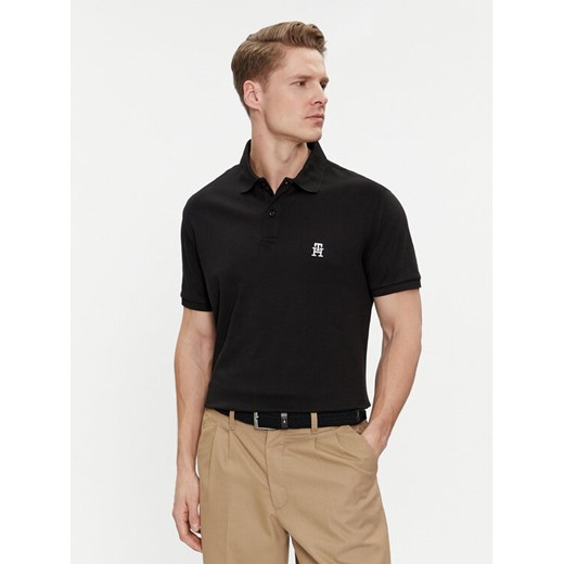 Tommy Hilfiger Polo Interlock MW0MW34783 Czarny Regular Fit ze sklepu MODIVO w kategorii T-shirty męskie - zdjęcie 182635242