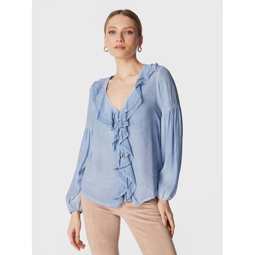 Guess Bluzka W3RH58 WF5K0 Niebieski Regular Fit ze sklepu MODIVO w kategorii Bluzki damskie - zdjęcie 182635304