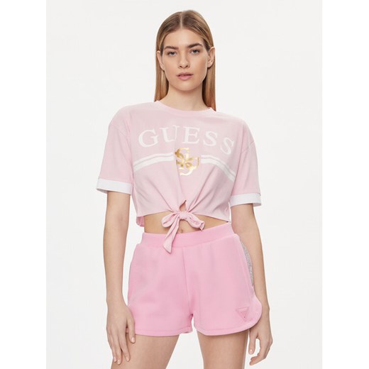 Guess T-Shirt V4GI00 I3Z14 Różowy Boxy Fit ze sklepu MODIVO w kategorii Bluzki damskie - zdjęcie 182635403