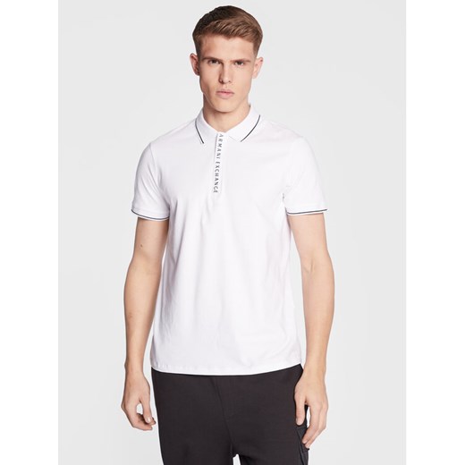 Armani Exchange Polo 8NZF71 ZJH2Z 1100 Biały Regular Fit ze sklepu MODIVO w kategorii T-shirty męskie - zdjęcie 182635461